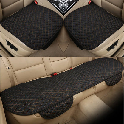 Flachs Autositzbezug Vorne Hinten Leinen Stoff Kissen Atmungsaktiver Protektor Matte Pad Universal Auto Interieur Styling LKW SUV Van