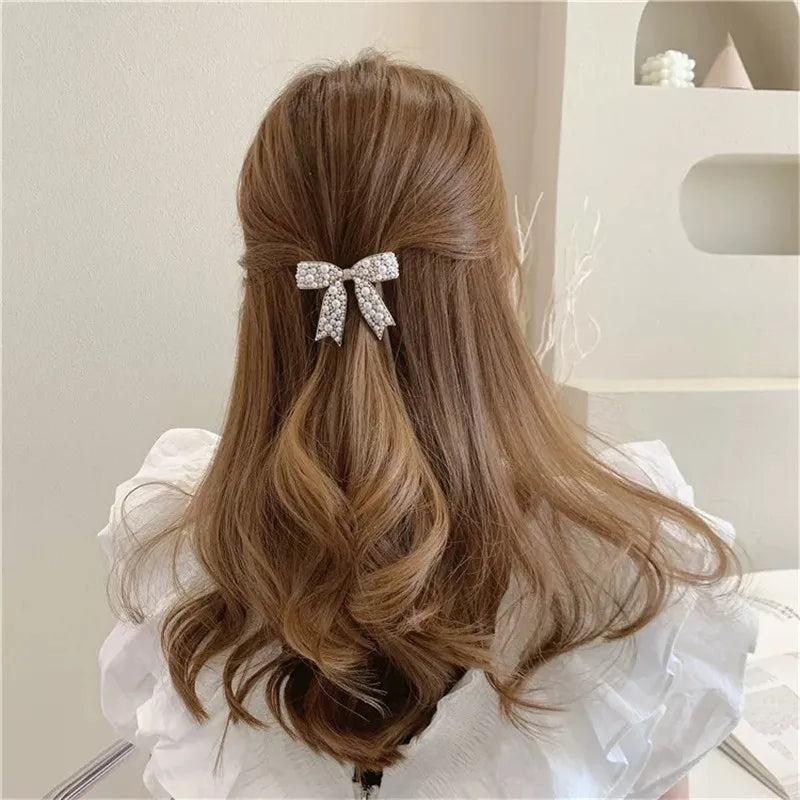 2021 Neue Koreanische Süße Simulierte Perle Bowknot Haarnadeln Haarspangen Für Frauen Mode Haarschmuck Haarspangen