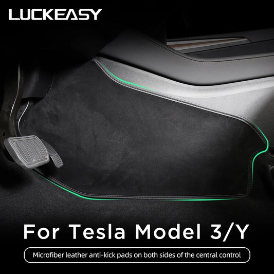 Für Tesla Model 3 Model Y Auto Central Control Side Defense Kick Pad Schützendes Fußpolster Innenzubehör Dekoration Trim