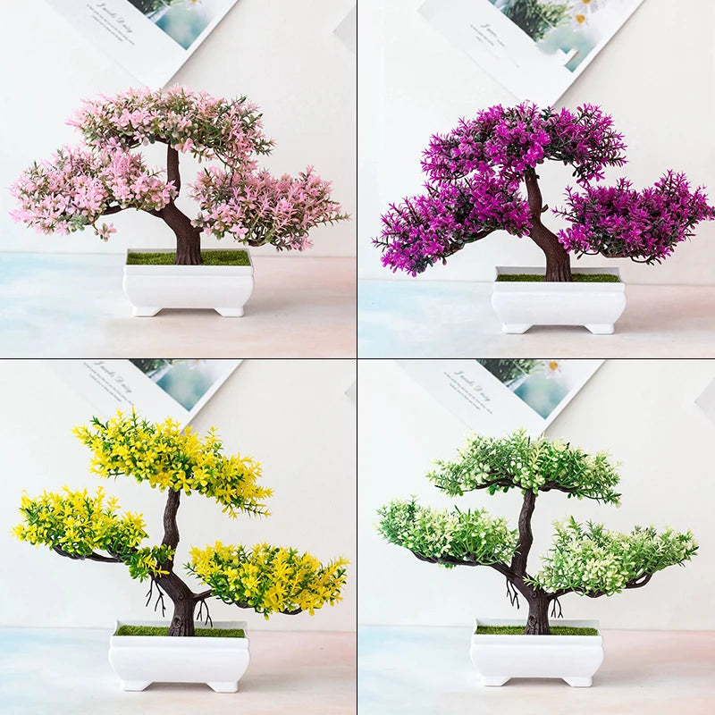 Künstliche Pflanzen Bonsai, Kleiner Baum im Topf, Kunstpflanzenblumen, Bonsai für Heim-, Raum-, Tisch-, Balkon- und Gartendekoration