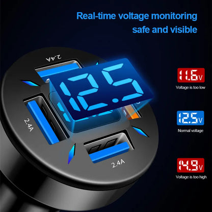 66W-USB-Autoladegerät-Schnellladung-PD-QC3-0-mit-Voltmeter-Zigarettenanzünder-Buchse-Netzteil-für-iPhone-11-12-Samsung-Xiaomi