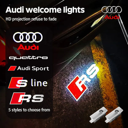 LED-Tür-Willkommenslicht – HD-Projektorlampen für Audi SLINE, QUTTRO, RS Q3, Q7, S3, S4, S5, S6, S8, A3, A4 B8, 8P, 8V, A6 C7, A5, Q5, B7, B6, B9