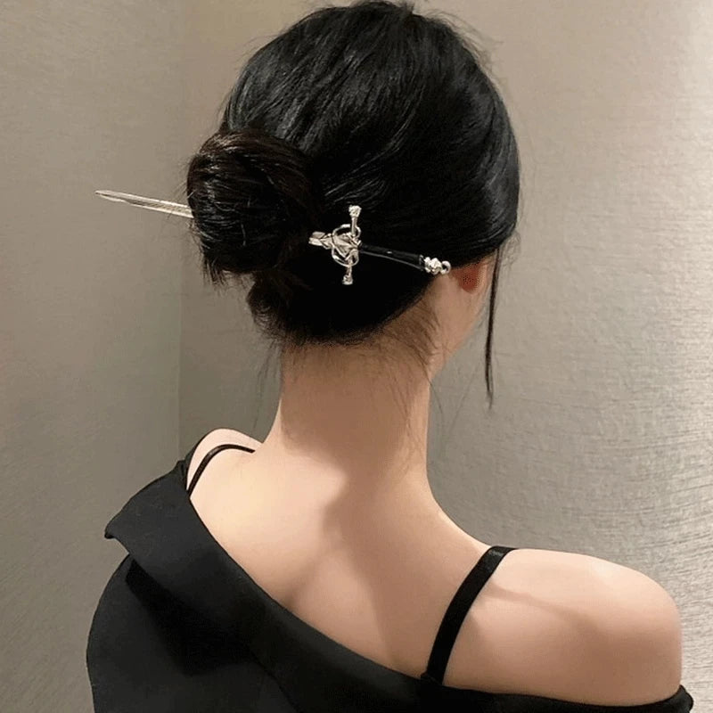 Chinesische Punk-Metall-Haarnadel – Einfache chinesische Haarnadeln, DIY-Haarstyling-Accessoires für Frauen, Dropshipping