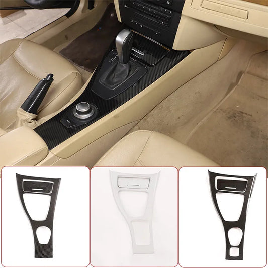 lhd-for-bmw-3-series-e90-e92-e93-2005-12-abs-carbon-fiber-silver-center-console-gear-shift-frame-panel-sticker-car-accessories