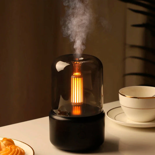 Volcanic-Flamme-Aroma-Diffusor-Lampe-für-ätherische-Öle-130ml-USB-tragbarer-Luftbefeuchter-mit-Farb-Nachtlicht-Nebelmacher-Nebelmaschine-LED