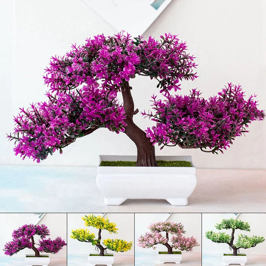 Künstliche Pflanzen Bonsai, Kleiner Baum im Topf, Kunstpflanzenblumen, Bonsai für Heim-, Raum-, Tisch-, Balkon- und Gartendekoration