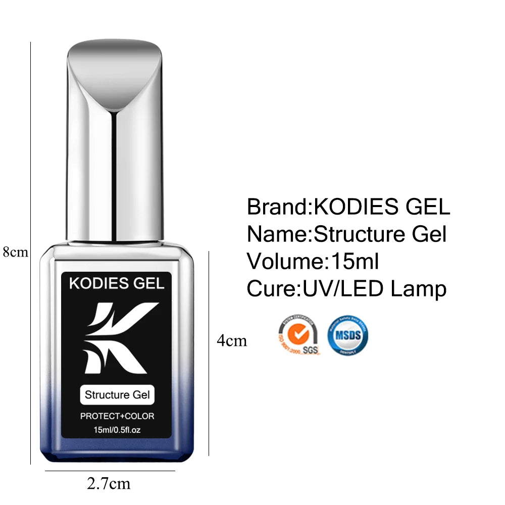 KODIES GEL Kitty Weiß Gummi Basis Gel Nagellack Pearl Shine 15ML Semi Permanent UV Selbstnivellierende Struktur Baugele