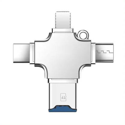 4-in-1 Memory Micro SD Kartenleser für iPhone, iPad, Android, Mac, PC und Kamera – USB-C, Lightning und Android Anschluss, tragbarer Kartenleser