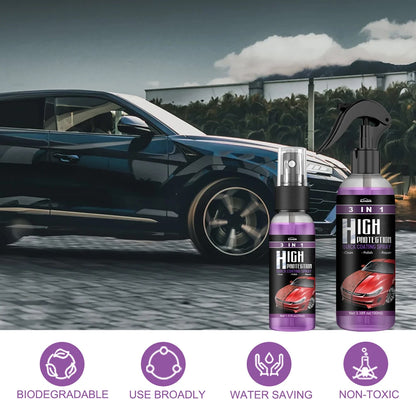 3-in-1 Hochschutz Schnell-Ceramic Coating Nano-Spray – Autolackversiegelung, Wachs-Polier-Spray, Kunststoff-Refresh, Schnelle Reparatur feiner Kratzer