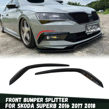 Für Skoda Superb 2016 2017 2018 – Frontstoßfänger-Splitter, Nebelscheinwerfer-Augenbrauen, Spoiler, dekorative Verkleidung, Tuning-Diffusor-Karosserie-Kits