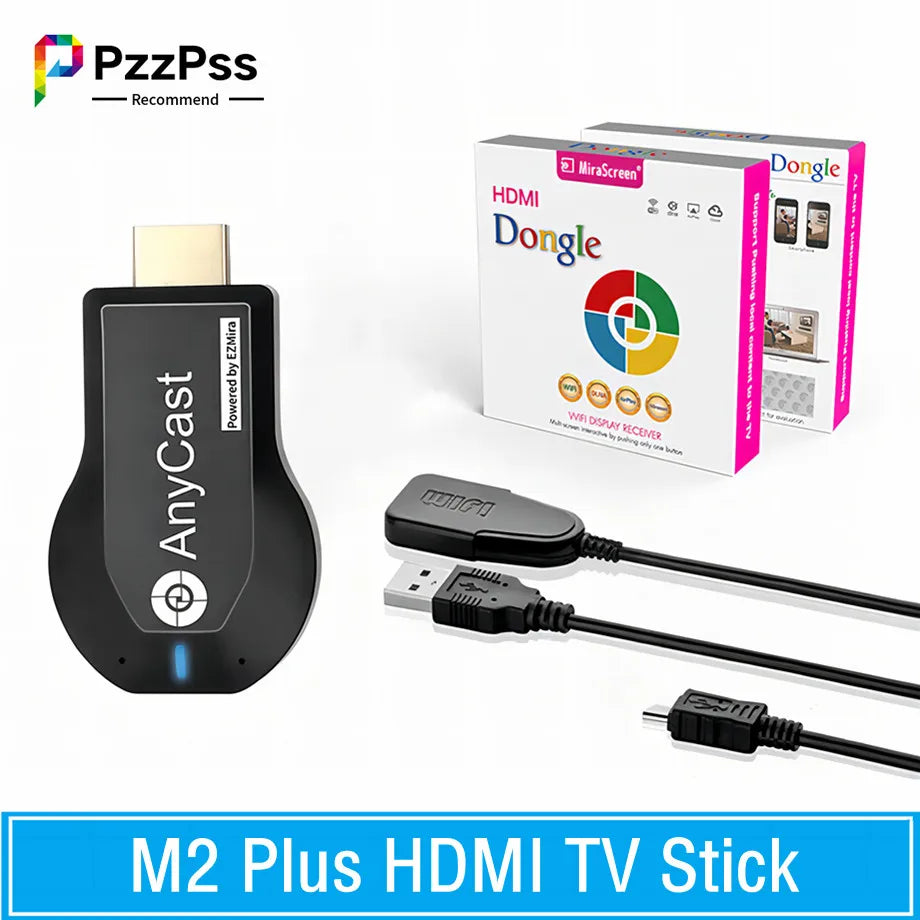 1080P M2 Plus HDMI-kompatibler TV Stick – WiFi Display TV Dongle Receiver, Anycast DLNA Bildschirmfreigabe für iOS, Android, Miracast, AirPlay