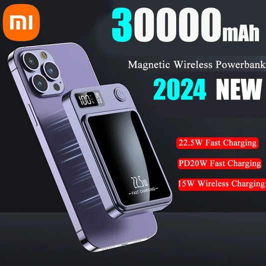 Xiaomi-30000mah-magnetisches-Qi-Wireless-Charger-Power-Bank-22-5W-Mini-Powerbank-für-iPhone-Samsung-Huawei-Schnellladung-2024