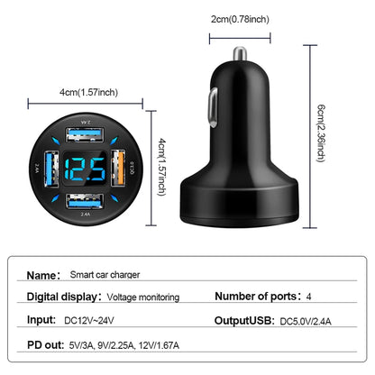 66W-USB-Autoladegerät-Schnellladung-PD-QC3-0-mit-Voltmeter-Zigarettenanzünder-Buchse-Netzteil-für-iPhone-11-12-Samsung-Xiaomi