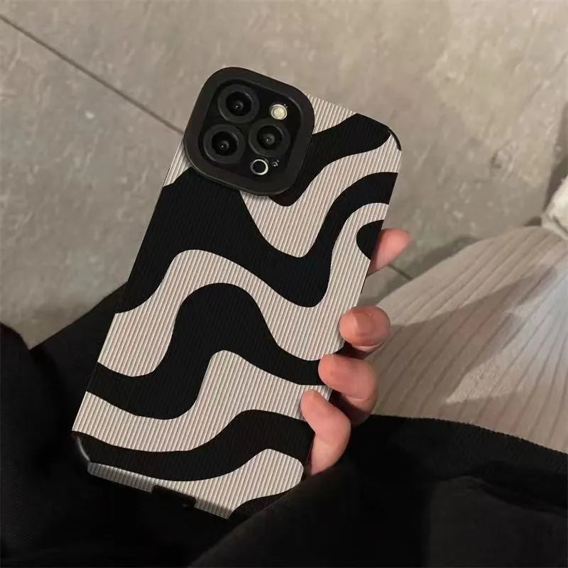 fashion-zebra-stripe-black-white-phone-case-for-iphone-14-11-12-13-15-pro-max-14-15-7-8-plus-x-xs-max-xr- stoßfestes Softcover