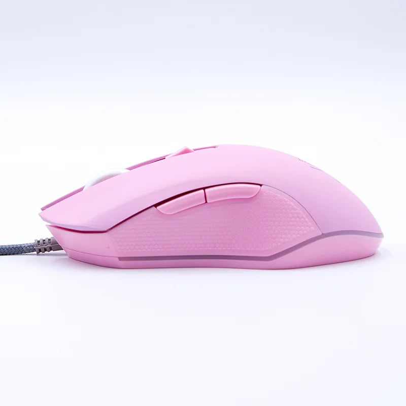 Wired Stille Maus farbenfrohe leuchtende rosa Gaming -Maus schöne Mädchen Stille Wired Maus 2400DPI Ergonomie für PC -Laptop