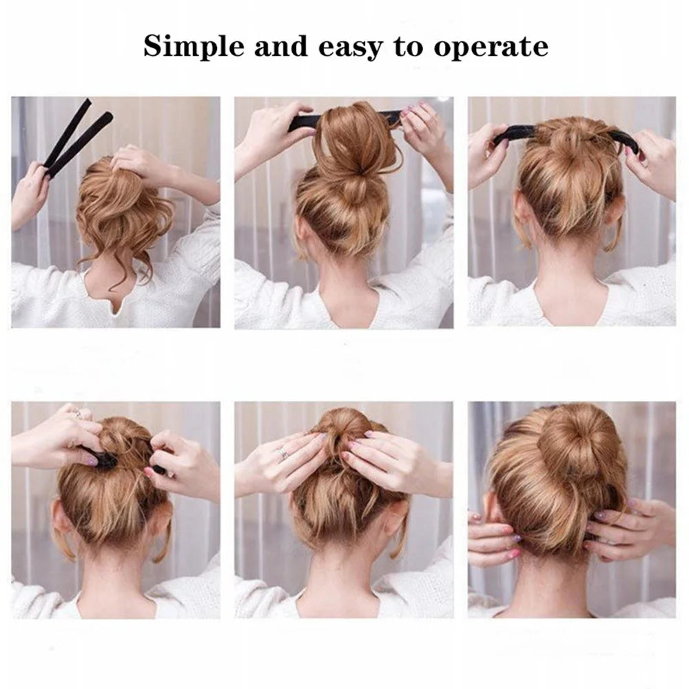 Französischer Zopf Haarwerkzeuge Styling Diy Magic Bun Maker Haarzopf Zubehör Twist Schwamm Donut Bun Maker Frisur Braun