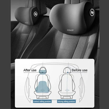 Abnehmbares und Waschbares Auto-Sitzkissen – Lendenstütz-Kissen, Nackenstütze, Taillenstütze, Rückenlehne, Fahrzeug-Kissen-Set