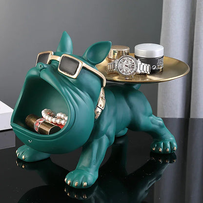 Bulldoggen-Figur, Hundestatue, Aufbewahrungsbox, Tierornament, Harzkunst-Skulptur, Heimdekoration, Welpen-Skulptur