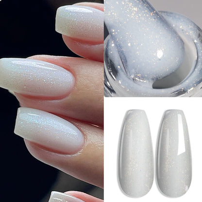 KODIES GEL Kitty Weiß Gummi Basis Gel Nagellack Pearl Shine 15ML Semi Permanent UV Selbstnivellierende Struktur Baugele