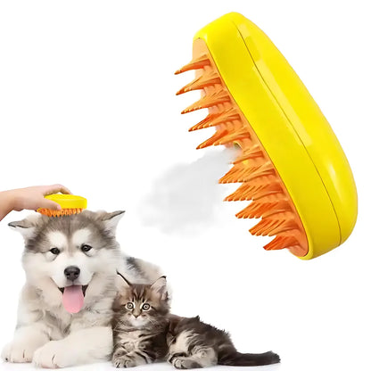 Steamy Dog Brush Elektrisches Spray Katzenhaarbürste 3 in1 Hundedampferbürste für die Massage Haustierpflege Entfernen von verhedderten und losen Haaren