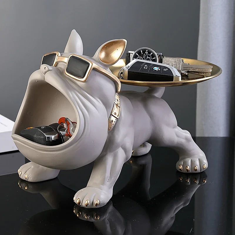 Bulldoggen-Figur, Hundestatue, Aufbewahrungsbox, Tierornament, Harzkunst-Skulptur, Heimdekoration, Welpen-Skulptur