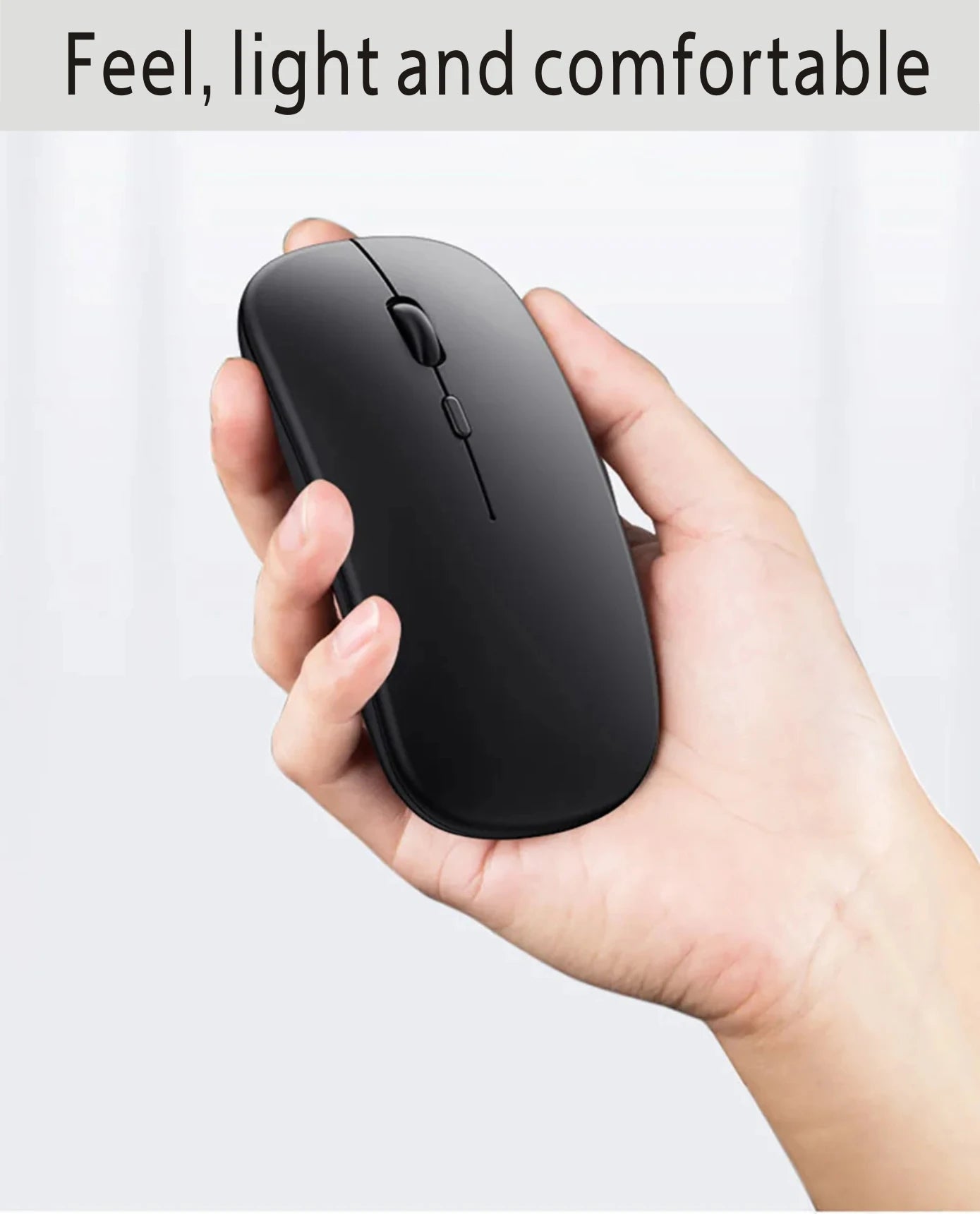 Wiederaufladbare Bluetooth-Wireless-Maus im Dual-Modus 5.1 BT – Silent Gaming-Maus mit ergonomischem Design für PC und Laptops, 2.4 USB