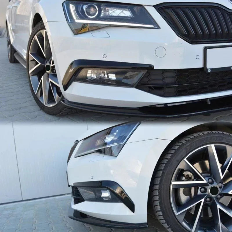 Für Skoda Superb 2016 2017 2018 – Frontstoßfänger-Splitter, Nebelscheinwerfer-Augenbrauen, Spoiler, dekorative Verkleidung, Tuning-Diffusor-Karosserie-Kits