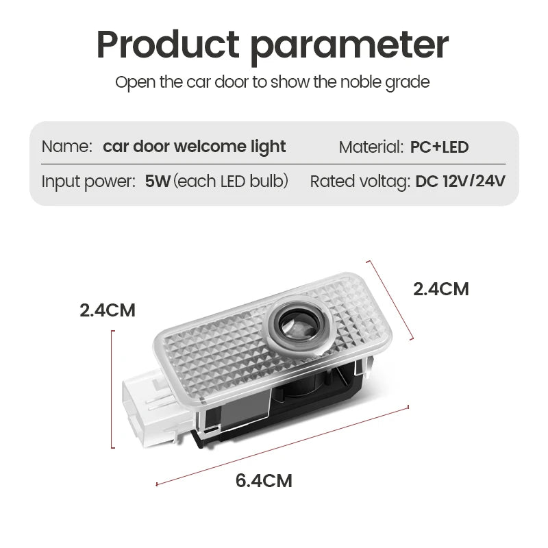 LED-Tür-Willkommenslicht – HD-Projektorlampen für Audi SLINE, QUTTRO, RS Q3, Q7, S3, S4, S5, S6, S8, A3, A4 B8, 8P, 8V, A6 C7, A5, Q5, B7, B6, B9