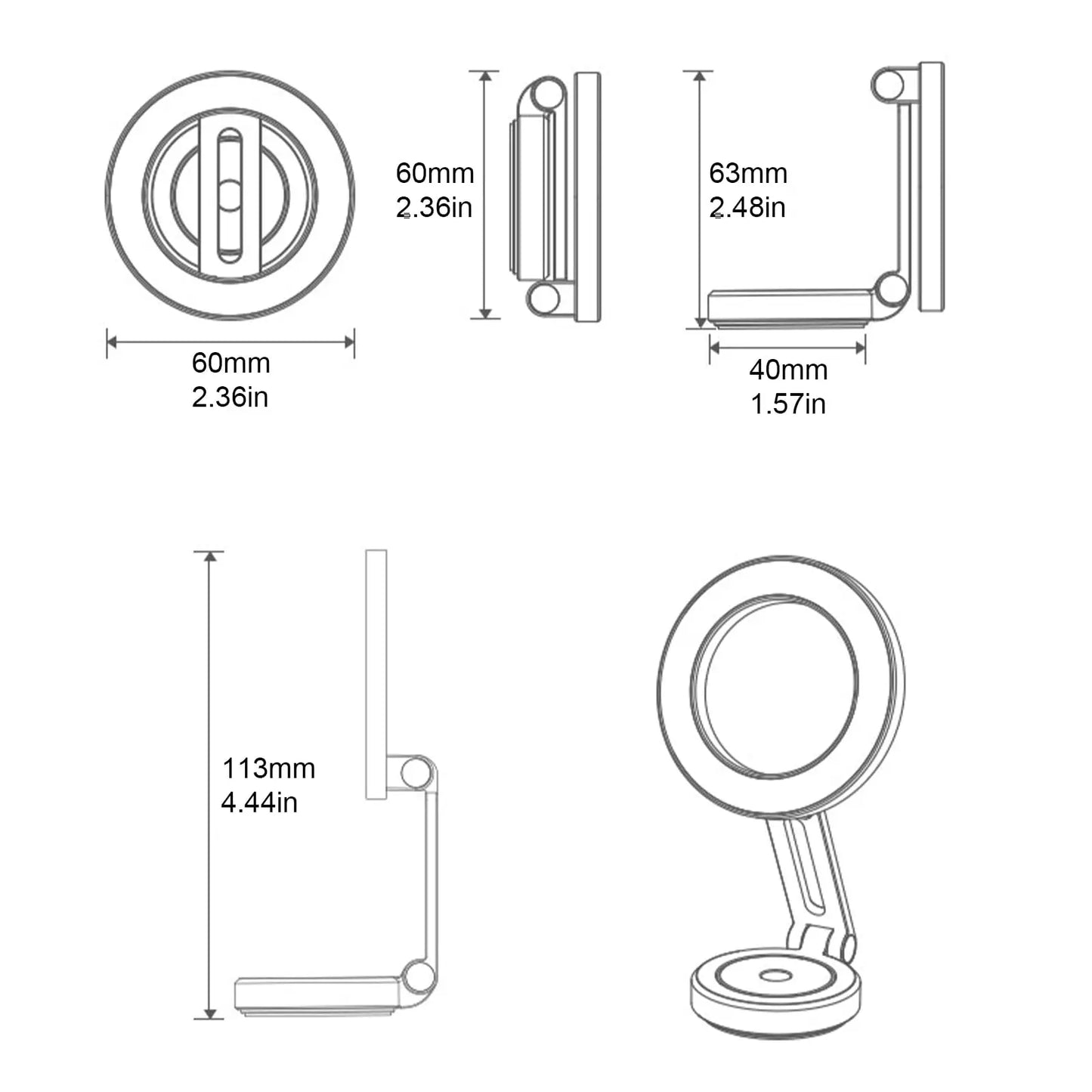 für MagSafe Autohalterung, Armaturenbrett Magnetischer Telefonhalter für Auto, Windschutzscheibe Autotelefonhalter Halterung für iPhone 15/14/13