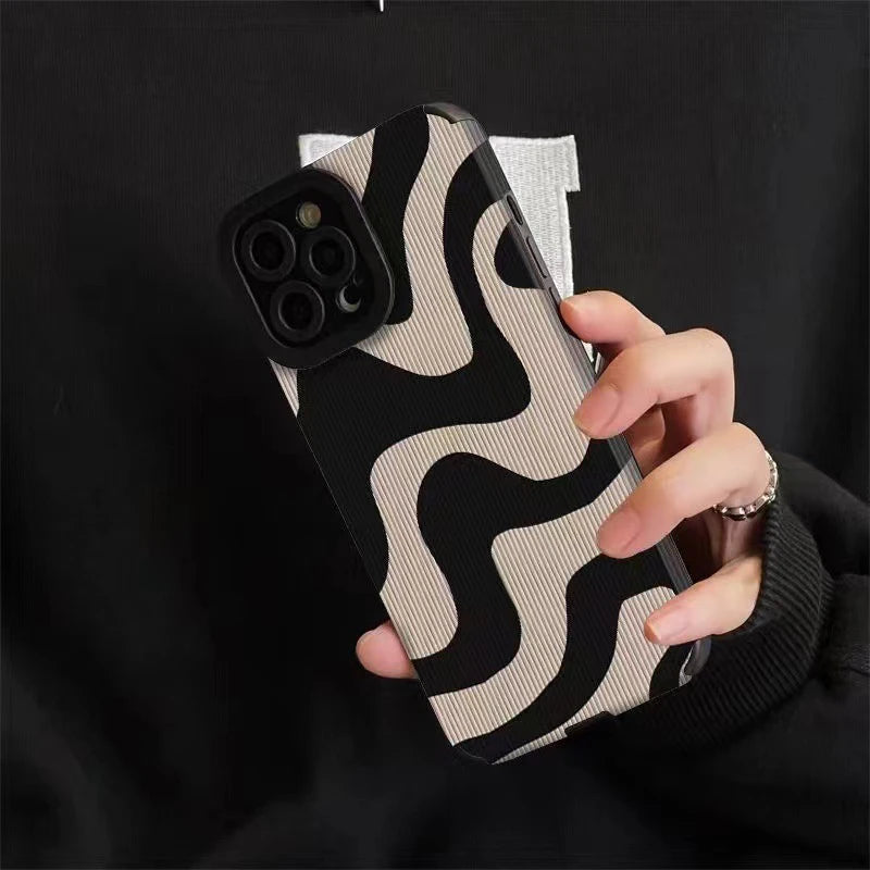 fashion-zebra-stripe-black-white-phone-case-for-iphone-14-11-12-13-15-pro-max-14-15-7-8-plus-x-xs-max-xr- stoßfestes Softcover